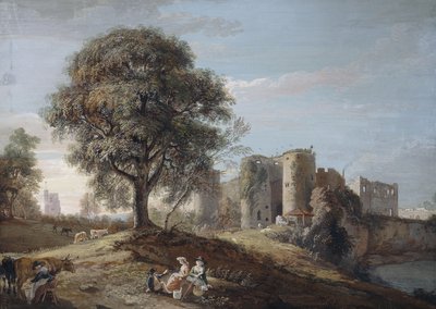Zamek Chepstow, lata 90. XVIII w. autorstwa Paul Sandby