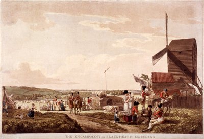 Obozowisko na Blackheath, Greenwich, Londyn, 1780. autorstwa Paul Sandby