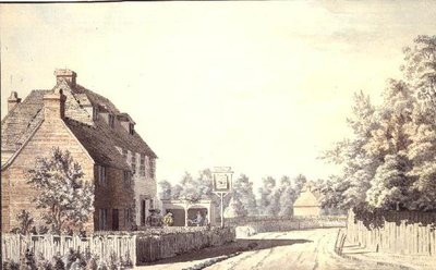 Figurki poza wiejskim pubem autorstwa Paul Sandby