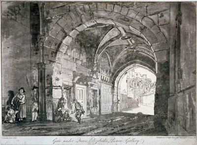 Brama pod Galerią Obrazów Królowej Elżbiety, Zamek Windsor, Berkshire, 1812 autorstwa Paul Sandby