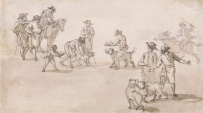 Grupa figurek: walka powietrzna autorstwa Paul Sandby