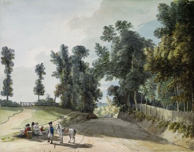 W drodze do Tonbridge: podróżni odpoczywający na taśmie przy drodze, autorstwa Paul Sandby