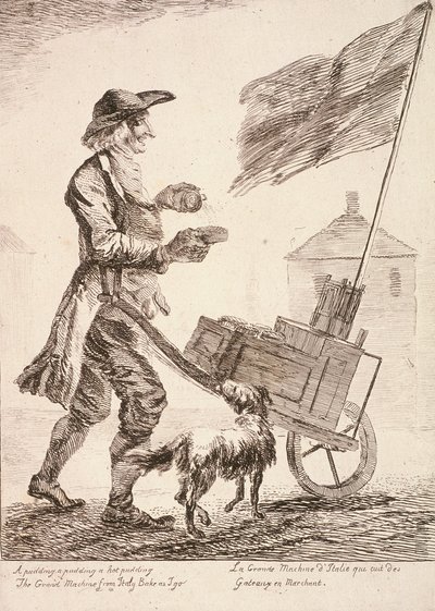 Sprzedawca puddingu, Cries of London, 1760 autorstwa Paul Sandby