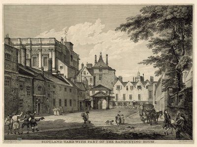 Scotland Yard z częścią Domu Bankietowego autorstwa Paul Sandby