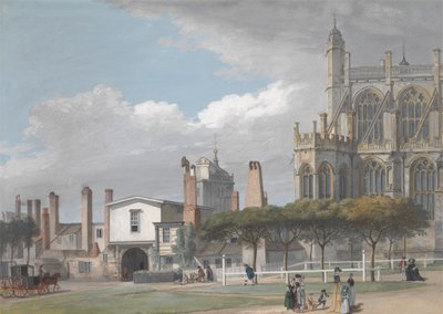 Kaplica św. Jerzego, Windsor i wejście do klasztoru śpiewających mężczyzn autorstwa Paul Sandby