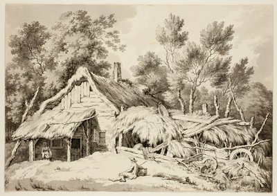 Domek kryty strzechą autorstwa Paul Sandby