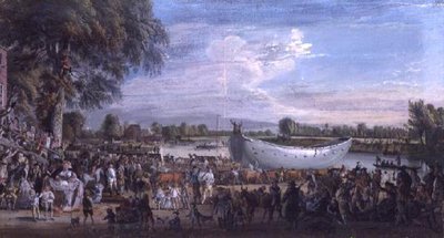 Chińska dżonka usuwana z Tamizy autorstwa Paul Sandby