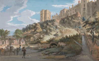 Sto stopni i Wieża Winchester, Zamek Windsor, Berkshire autorstwa Paul Sandby