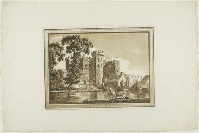Południowa Brama zamku Cardiff w Glamorgan Shire, z Dwunastu widoków w Aquatint z Rysunków wykonanych na miejscu w Południowej Walii autorstwa Paul Sandby