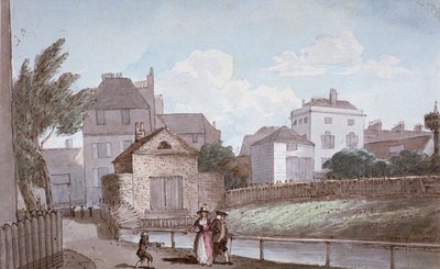The Thatched House Inn i New River, Islington, Londyn, c1790. autorstwa Paul Sandby