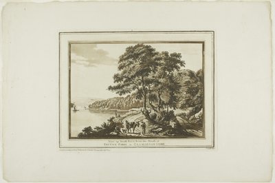 Zobacz w górę rzeki Neath z domu przy Briton Ferry w Glamorgan Shire, z dwunastu widoków w Aquatinta z rysunków wykonanych na miejscu w południowej Walii autorstwa Paul Sandby