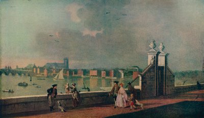 Widok z tarasu starego Somerset House, ok. 1770 autorstwa Paul Sandby