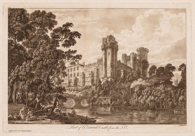 Widoki zamku Warwick: część zamku Warwick od południowego wschodu, 1776 r. autorstwa Paul Sandby