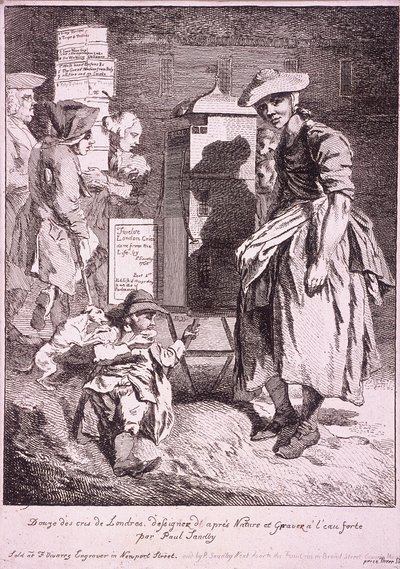 Kobieta z rzadkim pokazem, Cries of London, 1760 autorstwa Paul Sandby