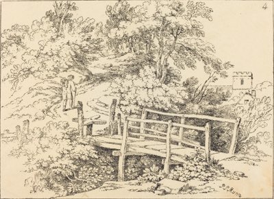 Wiejska kładka (Podróżnik) autorstwa Paul Sandby Munn