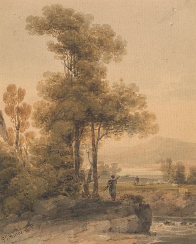 Krajobraz z postaciami, Woda Cromach autorstwa Paul Sandby Munn