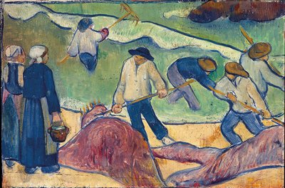 Mały pejzaż z rybakami zbierającymi wodorosty autorstwa Paul Sérusier