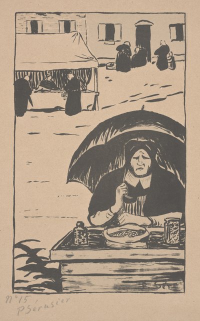 Sprzedawca cukierków z parasolem autorstwa Paul Sérusier