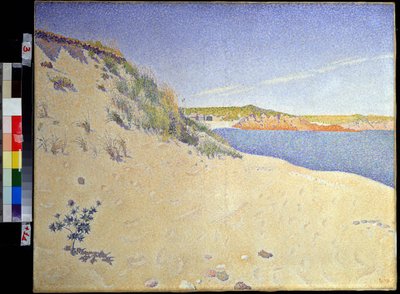 „Nad morzem w Saint Briac sur mer in Ille et villaine” (Plaża w Saint-Briac. Op. 212 (Sandy seashore)) Obraz Paula Signaca (1863-1935) 1890 Puentylizm Wymiary 65x81 cm Muzeum Pouchkine, Moskwa autorstwa Paul Signac