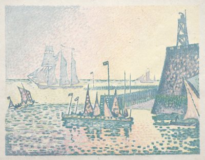 Wieczór, Molo we Vlissingen, 1898. autorstwa Paul Signac