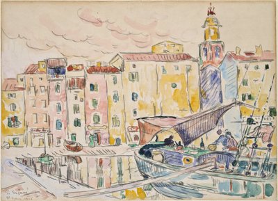 Z portu w Saint-Tropez autorstwa Paul Signac
