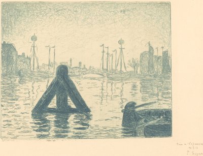 Port w Holandii - Flushing (La balise - En Holland, Flessingue) autorstwa Paul Signac
