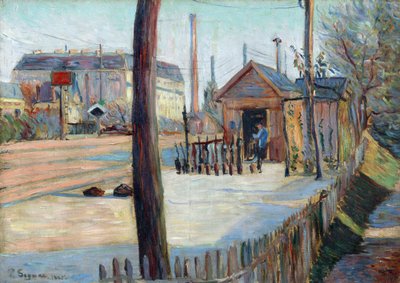 Skrzyżowanie kolejowe w pobliżu Bois Colombes (Francja) - Obraz Paul Signac (1863-1935), olej na płótnie (46,4x65cm) autorstwa Paul Signac