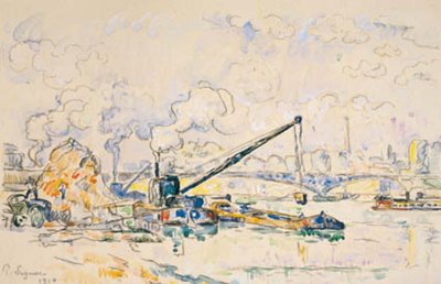 Most Mirabeau. Sandbunken autorstwa Paul Signac