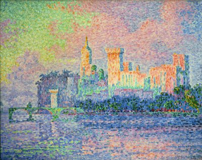 Le chateau des Papes, Awinion (obraz na płótnie) autorstwa Paul Signac