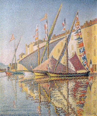 Żaglówki w porcie St. Tropez, 1893 autorstwa Paul Signac