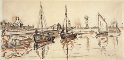 Żaglowce w porcie Barfleur autorstwa Paul Signac