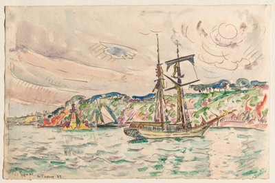 Statki w pobliżu rzeki Trieux autorstwa Paul Signac