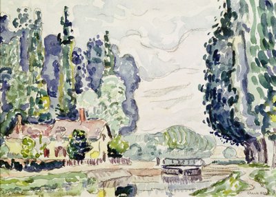 Niebieskie topole, 1903 (ołówek i wc na papierze) autorstwa Paul Signac