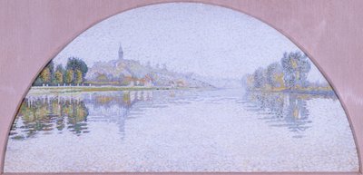 Sekwana w Herblay (olej na jedwabiu) autorstwa Paul Signac
