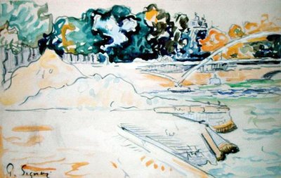 Sekwana w Paryżu (akwarela na papierze) autorstwa Paul Signac