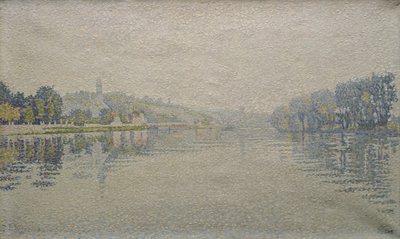 Widok na Sekwanę w Herblay, 1889 autorstwa Paul Signac