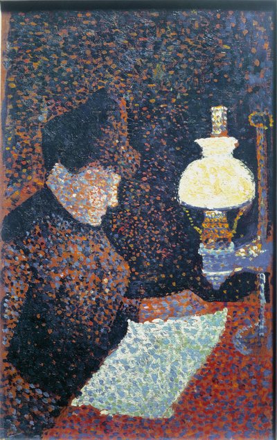 Kobieta pod lampą - olej na płótnie autorstwa Paul Signac