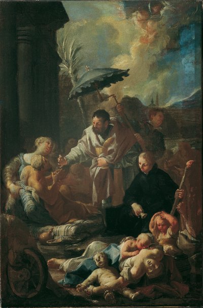 Święty Franciszek Ksawery wśród ofiar zarazy w Goa autorstwa Paul Troger
