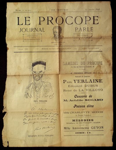 Journal du Procope, paryska kawiarnia autorstwa Paul Verlaine