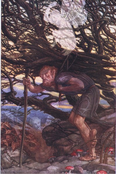 A jednak muszę przeklinać, ilustracja z Burzy, 1908 autorstwa Paul Vincent Woodroffe