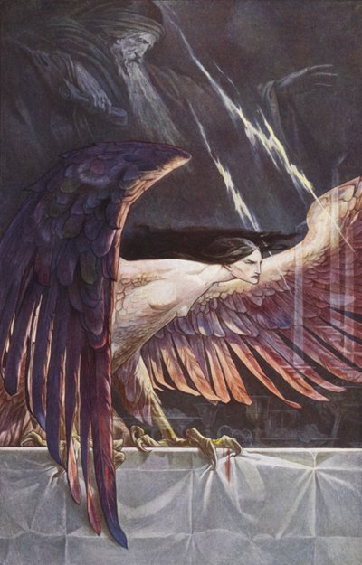 Burza Williama Szekspira, Akt III, Scena 3 (litografia kolorowa) autorstwa Paul Vincent Woodroffe