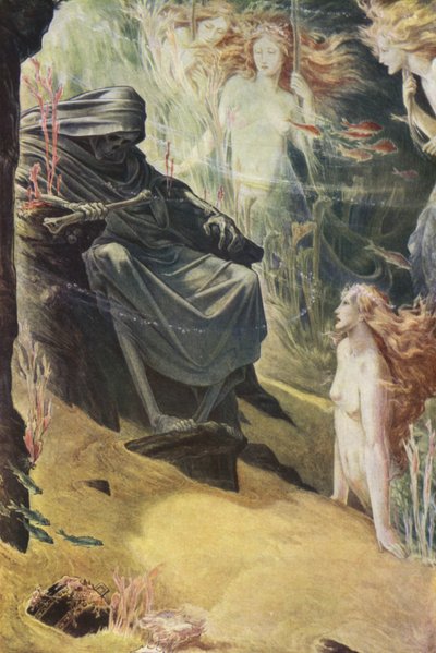 Burza Williama Szekspira, Akt I, Scena 2 (litografia kolorowa) autorstwa Paul Vincent Woodroffe