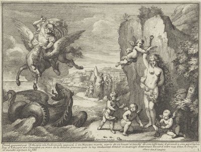 Perseusz i Andromeda Przedstawienia mitologiczne w pejzażach (tytuł serii) autorstwa Paul van Somer (II)