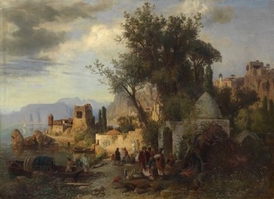 Wieczór nad rzeką Kurą w pobliżu Tiflis autorstwa Paul von Franken