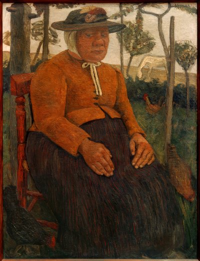 Biedna stara kobieta, siedząca w ogrodzie autorstwa Paula Modersohn Becker