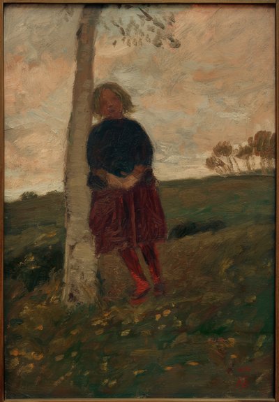 dziewczyna na brzozowym pniu (też: dziewczyna na drzewie) autorstwa Paula Modersohn Becker