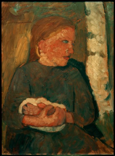 Dziewczyna z królikiem w ramionach autorstwa Paula Modersohn Becker