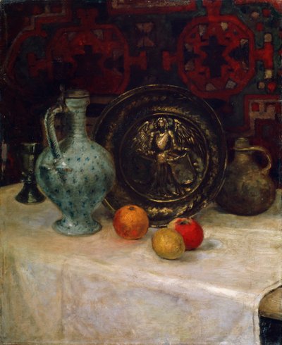 Martwa natura z mosiężnym talerzem, koniec XIX lub początek XX wieku autorstwa Paula Modersohn Becker
