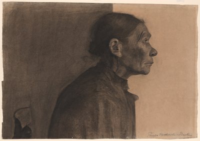 Kobieta w profilu, obrócona w prawo autorstwa Paula Modersohn Becker