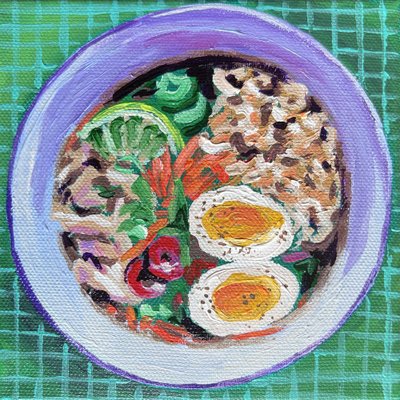 Kolorowa miska do ramenu autorstwa Pauline Wegman | Key and Sea Creative